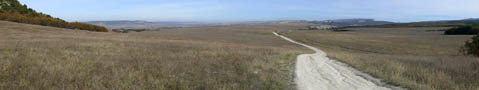 Панорама полей в районе Красного Мака